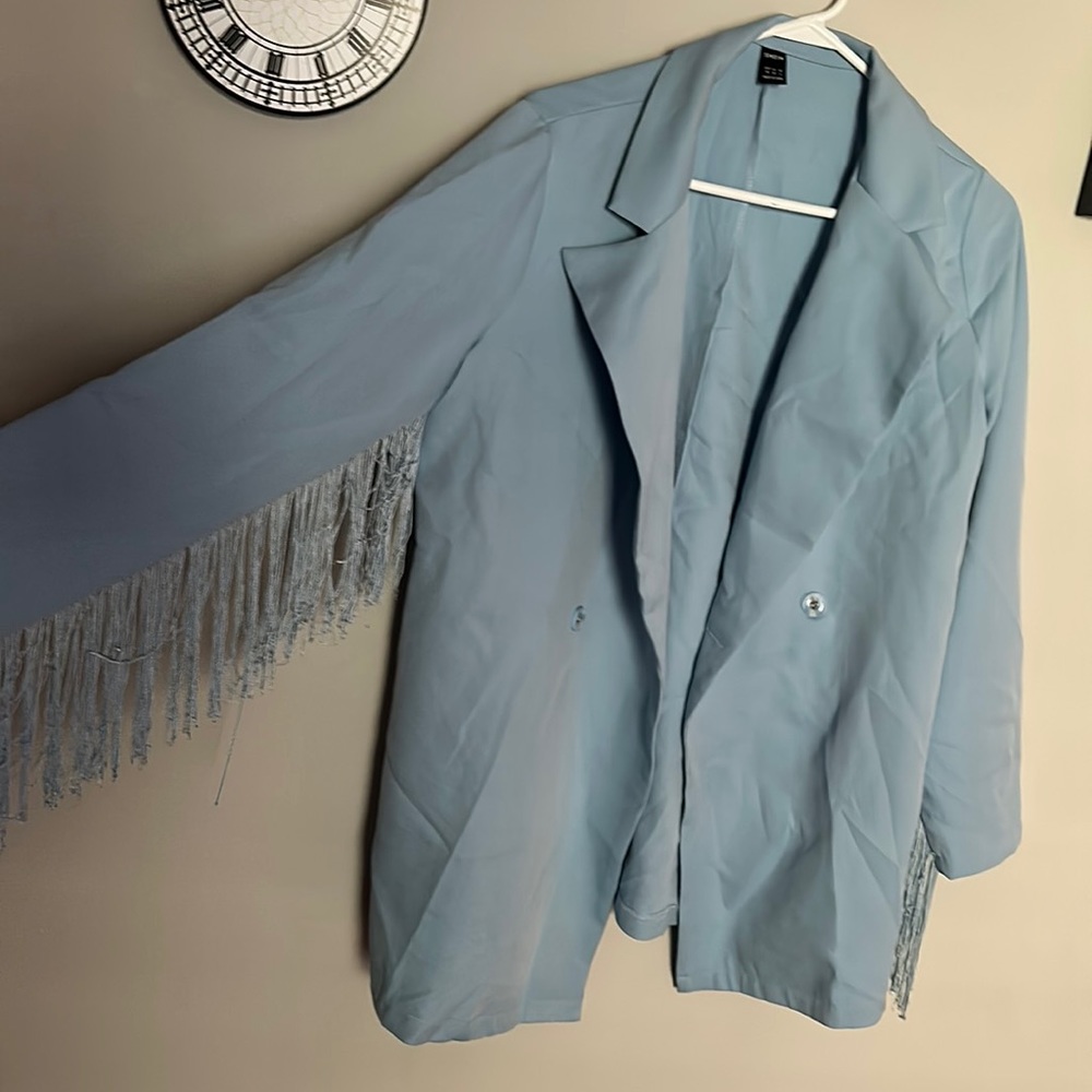 Blue Fringe Blazer